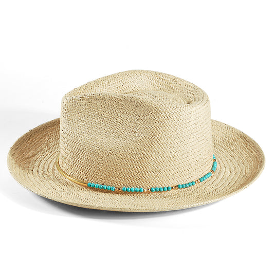 Geoffery Straw Fedora Hat – Beige(Includes All The Accessories)