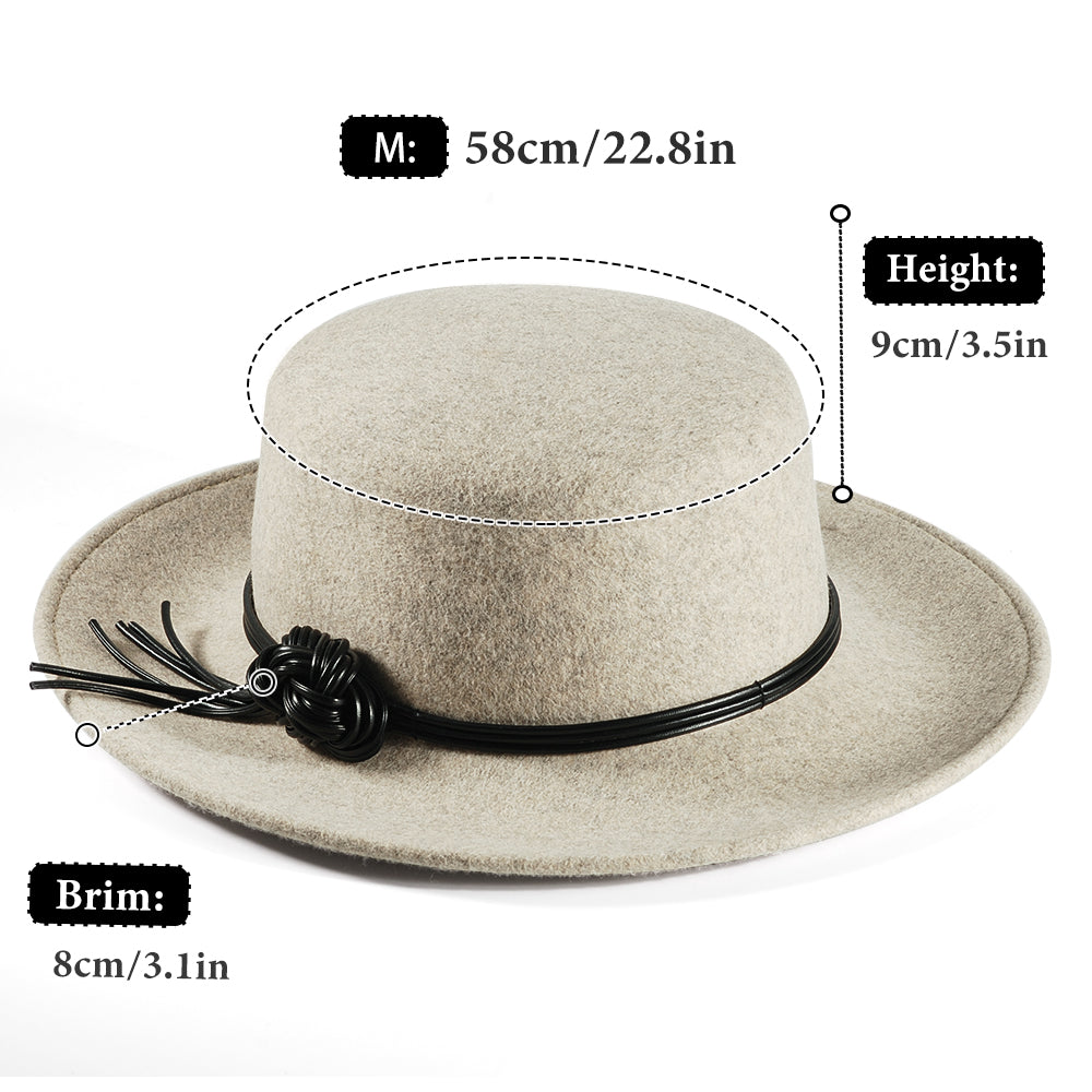 Rounded Felt Hat-Gray