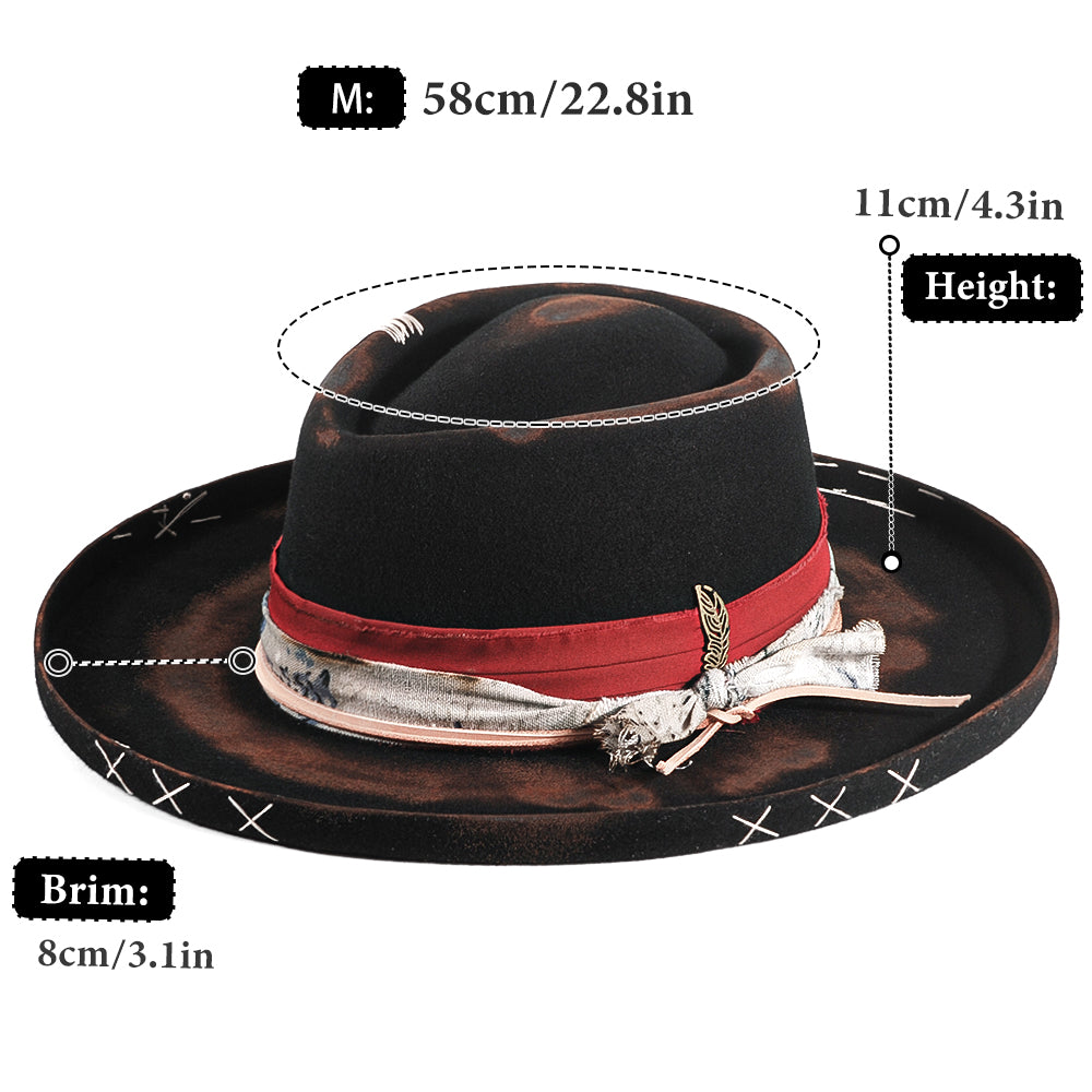 Vintage Fedora Felt(Includes All The Accessories)